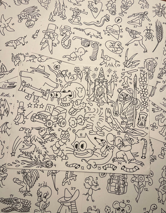 “Paint it Yourself” sheets A-H